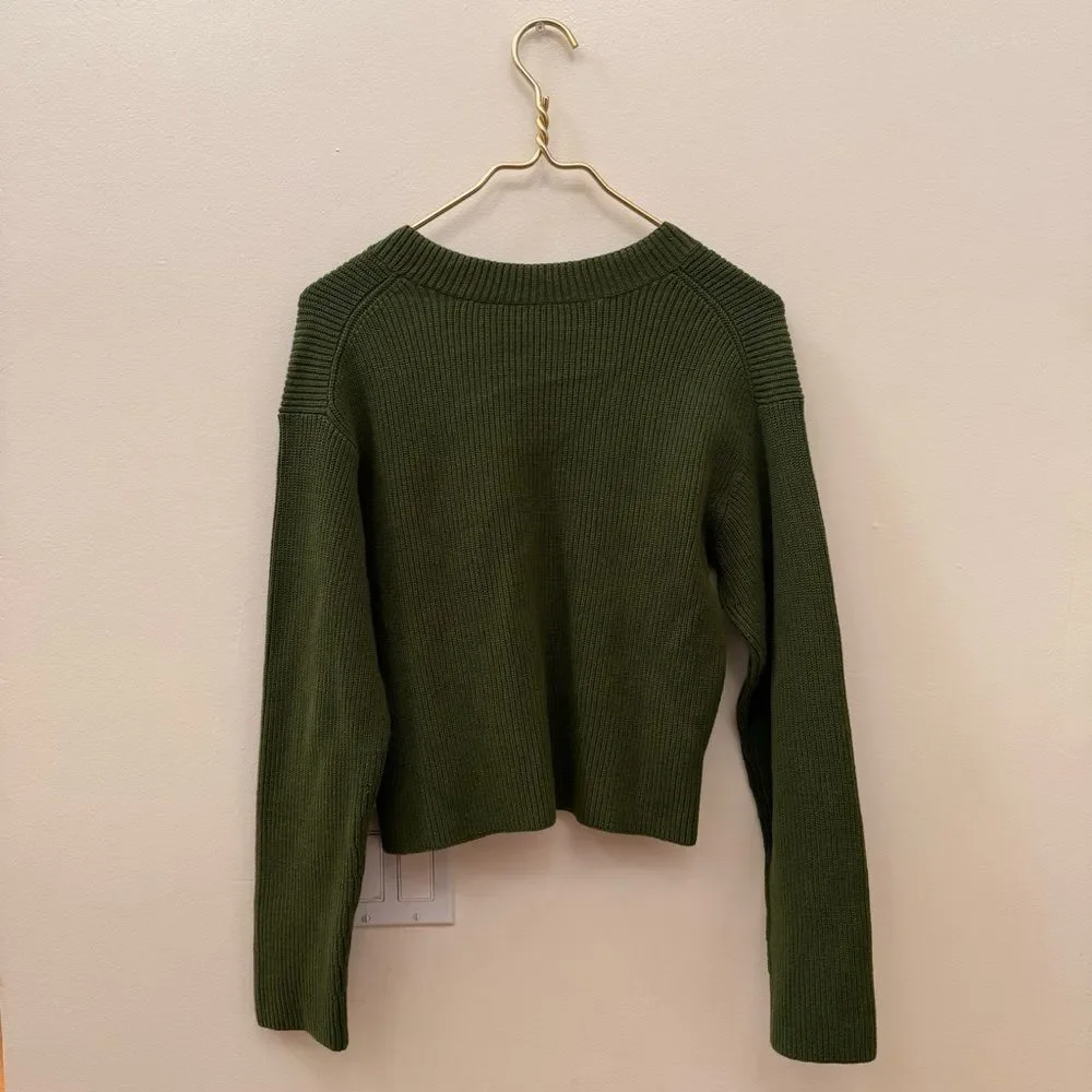 Vince Drop Shoulder V-Neck Sweater Size M Retail $295